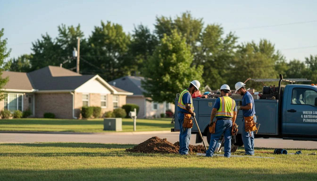 Residential water line and bathroom plumbing service in Olathe, KS